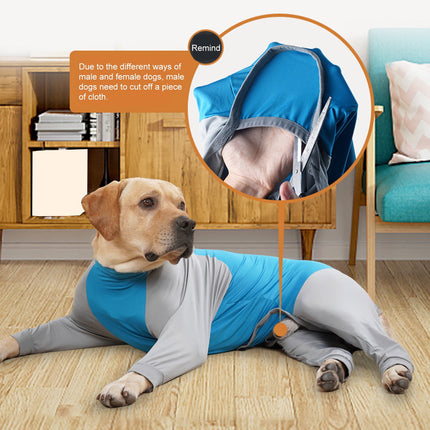 Vnanda Dog Onesie Surgery Recovery Suit for Large Medium Bodysuit Dogs Pajamas PJS Full Body for Shedding, Prevent Licking, Wound Protection L Blue.