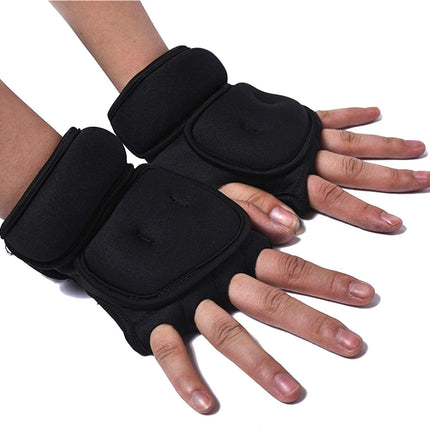 Weighted Exercise Gloves, Pair of 2 lb,Sandbag Weight Bearing Training Gloves Fitness Gloves with Wrist Suort for Gym Boxing, Cross Training, Cardio Workouts Black free size.