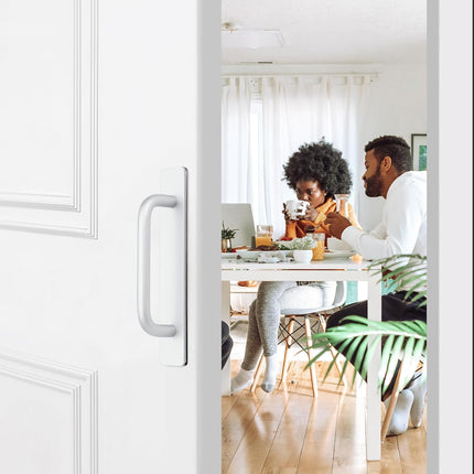 2 Pack Adhesive Handles Self Stick Instant Cabinet Handles 5.83" Stick on Cabinet Handles Drawer Push Pull Handles Helper Sliding Screen Door Handles for Sliding Closet Window Wardrobe - Black 5.83 In Length Silver.