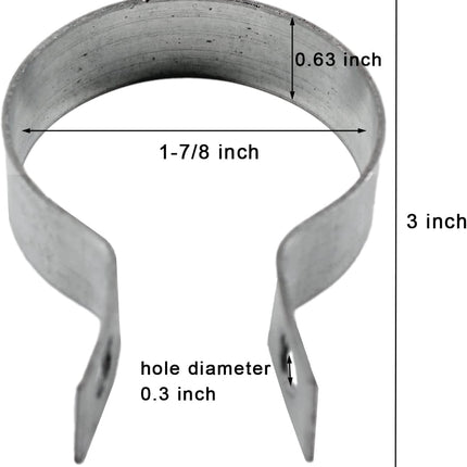 16 Pcs Brace Bands Chain Link Fence, Galvanized Steel Chain Link Brace Band Use for 1-7/8" Outside Diameter Post/Pipe, Gate, Fences Panels Silver.
