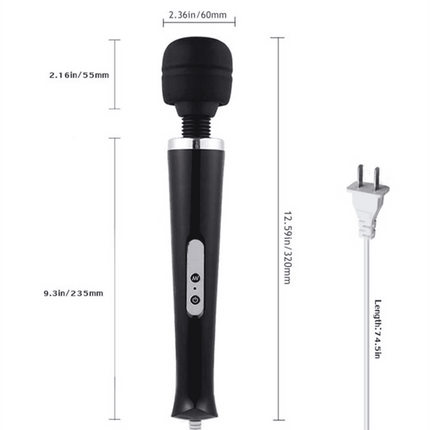 Tutuviw 10 Speeds Wired Powerful Handheld Electric Back Massager with Strong Vibrations, Personal Therapy Massager for Muscle Aches, Sports Recovery, Body Pain (Black) Black.