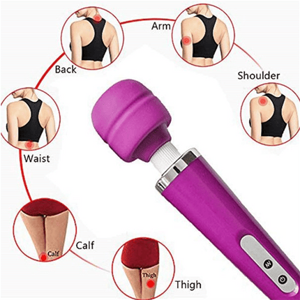 Tutuviw 10 Speeds Wired Powerful Handheld Electric Back Massager with Strong Vibrations, Personal Therapy Massager for Muscle Aches, Sports Recovery, Body Pain (Black) Purple.