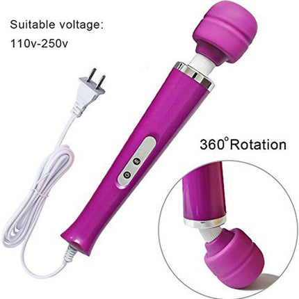 Tutuviw 10 Speeds Wired Powerful Handheld Electric Back Massager with Strong Vibrations, Personal Therapy Massager for Muscle Aches, Sports Recovery, Body Pain (Black) Purple.