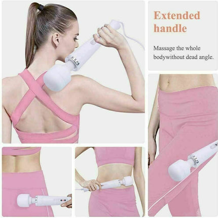 Tutuviw 10 Speeds Wired Powerful Handheld Electric Back Massager with Strong Vibrations, Personal Therapy Massager for Muscle Aches, Sports Recovery, Body Pain (Black) White.