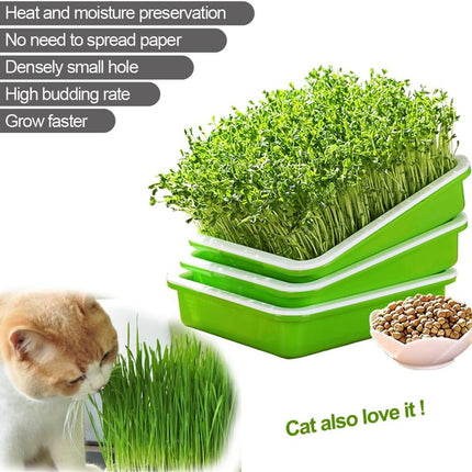 12.8x9.5x1.6 In Green Seed Sprouting Tray with Drain Holes,Microgreens Growing Trays,Growing Trays,seed Germination Propagation Trays for Garden,Home,Office.
