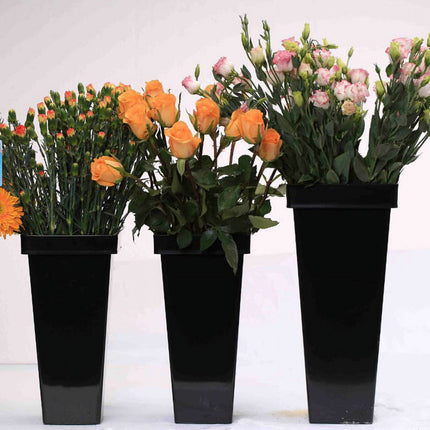 Tutuviw Plastic Flower Vase, Tall Flower Pot Pack of 1, Patio Deck Indoor Outdoor Garden Tree Planters 13.4 Inch (White) 1pcs-White.
