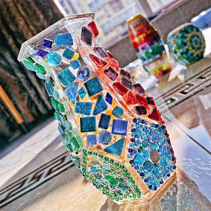 0.55 LB Blue Mixed Irregular Crystal Glass Mosaic Tiles,Blue Mosaic Glass Tiles Pieces Glitter,Tiny Mosaic Tile for Art Crafts,Mosaic Making Projects,Home Decor.
