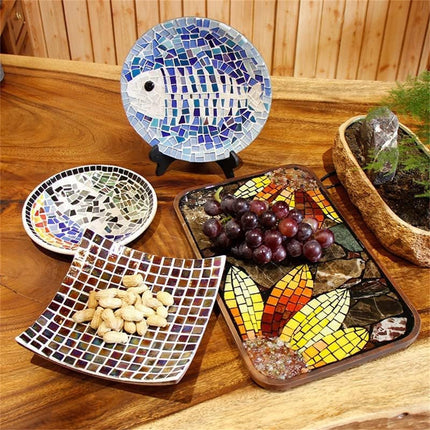 0.55 LB Blue Mixed Irregular Crystal Glass Mosaic Tiles,Blue Mosaic Glass Tiles Pieces Glitter,Tiny Mosaic Tile for Art Crafts,Mosaic Making Projects,Home Decor.