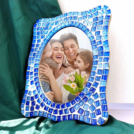0.55 LB Blue Mixed Irregular Crystal Glass Mosaic Tiles,Blue Mosaic Glass Tiles Pieces Glitter,Tiny Mosaic Tile for Art Crafts,Mosaic Making Projects,Home Decor.