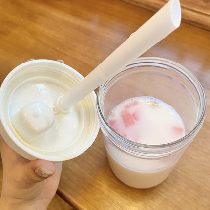 Uanit Reusable Boba Cup for Bubble Tea Boba Tea Cup with Lid and Straw, Leakproof Kawaii Cup, Bubble Tea Cup, Smoothie Tumbler, Insulated, Reusable Straw for Boba Pearls, Boba Gift A Pink.