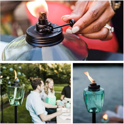 QZS 12 Pcs Replacement Torches Wicks, Long Life Fiberglass Replacement Wicks, Wicks for DIY Bottles Oil Lamp, Outside Lanterns, Garden Lights Alcohol Wick Indoor Decor (10 inch).