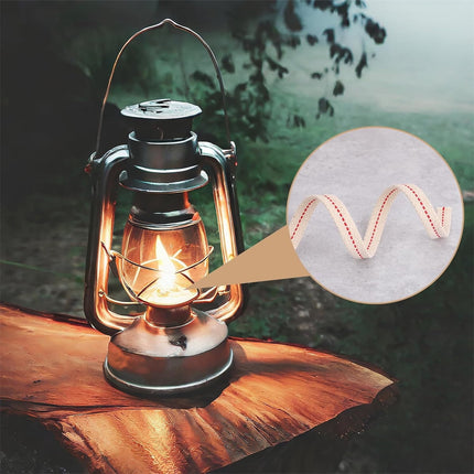 GIXUSIL 26.25 Feet Flat Wide, Oil Lamp Wick, Oil Burner Wick, Cotton Replacement Lanterns Wick with Red Stitch for Kerosene Paraffin Burner Lighting, Lantern Oil Burner, 4 Rolls 32.8'.