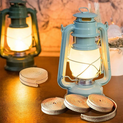 GIXUSIL 26.25 Feet Flat Wide, Oil Lamp Wick, Oil Burner Wick, Cotton Replacement Lanterns Wick with Red Stitch for Kerosene Paraffin Burner Lighting, Lantern Oil Burner, 4 Rolls 32.8'.