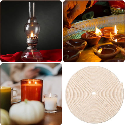 GIXUSIL 26.25 Feet Flat Wide, Oil Lamp Wick, Oil Burner Wick, Cotton Replacement Lanterns Wick with Red Stitch for Kerosene Paraffin Burner Lighting, Lantern Oil Burner, 4 Rolls 26.25'.