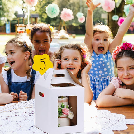 Large Tall Cake Boxes,Disposable Layer Tall Cake Carrier with Window,White Cake Packaging Box,Portable Cake Box,Tier Cake Take Out Transport Containers,for Birthday Wedding Christmas 10" x 10" x 16".