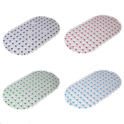 Shower Mats Non Slip Without Suction Cups, 15× 26.8 Inch, PVC Bathroom Mats, Bath Mats for Shower and Bathroom, Quick Drying Dark Blue.