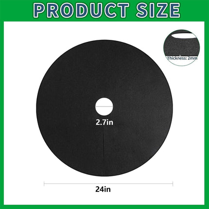 Tutuviw Non Woven Tree Ring, 24.4 inches Round Tree Base Weed Barrier Fabric Cover, Degradable and Reusable Tree Mulch Ring for Landscaping Weed Control, Root Protection Mat.