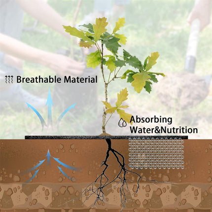 Tutuviw Non Woven Tree Ring, 24.4 inches Round Tree Base Weed Barrier Fabric Cover, Degradable and Reusable Tree Mulch Ring for Landscaping Weed Control, Root Protection Mat & Staples.