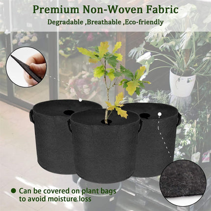 Tutuviw Non Woven Tree Ring, 24.4 inches Round Tree Base Weed Barrier Fabric Cover, Degradable and Reusable Tree Mulch Ring for Landscaping Weed Control, Root Protection Mat & Staples.