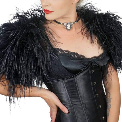 Black Ostrich Feathers Trim,78.7Inx3.15-4.3In Wide Ostrich Feathers Sewing Fringe Trim Ribbon for Latin,Masquerade Decoration Black.