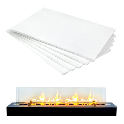 5Pack Carbon Felt Wick Bioethanol Fuel,11.8x7.87In Tabletop Fire Pit Ceramic Wool Wick Bioethanol Fuel Table Top Bowl to Extend Burning Time.