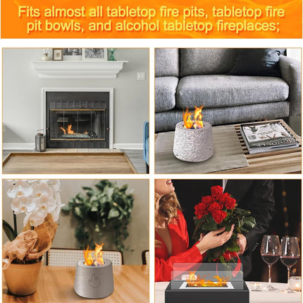 5Pack Carbon Felt Wick Bioethanol Fuel,11.8x7.87In Tabletop Fire Pit Ceramic Wool Wick Bioethanol Fuel Table Top Bowl to Extend Burning Time.