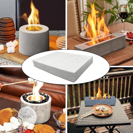 5Pack Carbon Felt Wick Bioethanol Fuel,11.8x7.87In Tabletop Fire Pit Ceramic Wool Wick Bioethanol Fuel Table Top Bowl to Extend Burning Time.