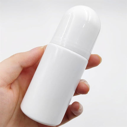 White Plastic Roll-on Bottle,Empty Portioning Bottles,QZS Refillable Anti-perspirant Roller Container,Leak-Proof DIY Deodorant Container with Roller Ball,for Essential Oils Fragrances 4Pack White.