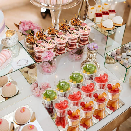 25Pcs Disposable Snack Bowls,Disposable Clear Cups with Dome Lids,Mini Parfait Appetizer Containers,8oz Disposable Dessert Cups for Salad and Fruit.