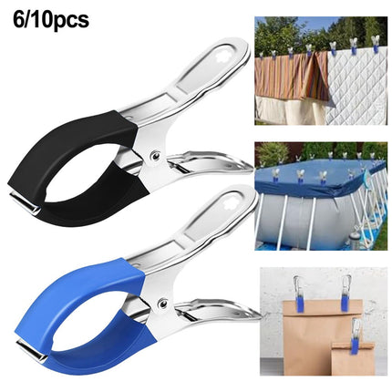 6/30Pcs Pool Cover Clips Stainless Steel Pool Cover Clamps For Above Ground Swimming Pool Wind Guard Clip Black 30pcs blue Blue.