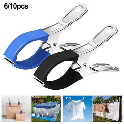 6/30Pcs Pool Cover Clips Stainless Steel Pool Cover Clamps For Above Ground Swimming Pool Wind Guard Clip Black 30pcs blue Blue.
