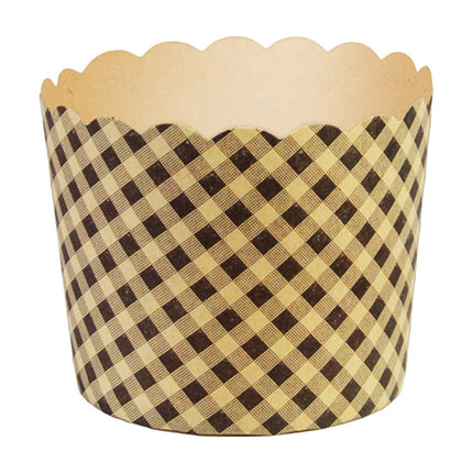100Pcs Baking Cups, Muffin Cups Thick Cake Paper Cups Bread Paper Cups Lattice Cake Box, Heavy Duty Cupcake Liners, Kraft Paper Cupcakes Greaseproof Wrappers Supplies, Christmas Baking Molds Yellow.