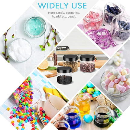6Pcs Moisture-proof Storage Jars with Sealed Lids,QZS Empty Plastic Containers,Round Refillable Food Jars Organizer,for Home Kitchen Snacks Peanut Honey and More 8oz.