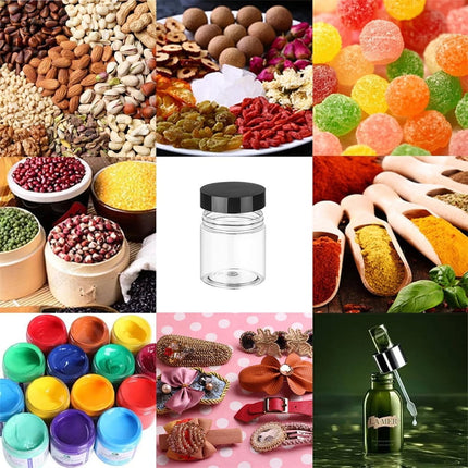 6Pcs Moisture-proof Storage Jars with Sealed Lids,QZS Empty Plastic Containers,Round Refillable Food Jars Organizer,for Home Kitchen Snacks Peanut Honey and More 8oz.