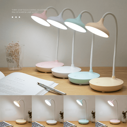 LED Desk Lamp with USB Ports,Touch Desk Lamps for Home Office with 3 Brightness Desk Light with Small Night Light,Reading Lamp Table Lamp for Bedroom Bedside Study（Pink） by Fakrich Blue.
