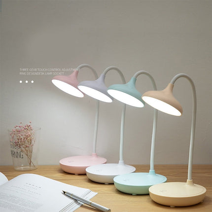 LED Desk Lamp with USB Ports,Touch Desk Lamps for Home Office with 3 Brightness Desk Light with Small Night Light,Reading Lamp Table Lamp for Bedroom Bedside Study（Pink） by Fakrich White.