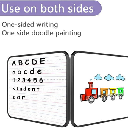 2Pcs Double-Sided Dry Erase White Board,Magnetic Small Whiteboard with Lines and Blank Surface,Portable Handheld Lapboard with Stripe,Great for Home (Random).