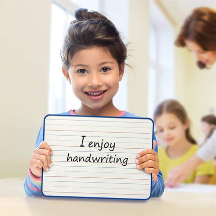 2Pcs Double-Sided Dry Erase White Board,Magnetic Small Whiteboard with Lines and Blank Surface,Portable Handheld Lapboard with Stripe,Great for Home (Random).