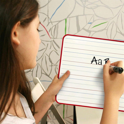 2Pcs Double-Sided Dry Erase White Board,Magnetic Small Whiteboard with Lines and Blank Surface,Portable Handheld Lapboard with Stripe,Great for Home (Random).