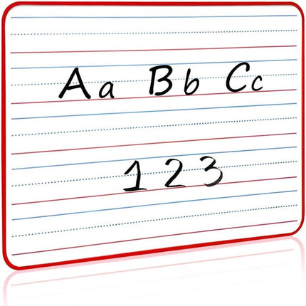 2Pcs Double-Sided Dry Erase White Board,Magnetic Small Whiteboard with Lines and Blank Surface,Portable Handheld Lapboard with Stripe,Great for Home (Random).