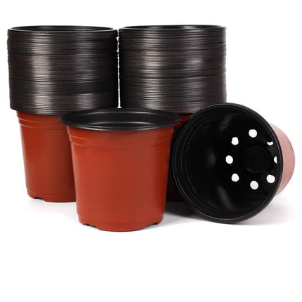 50Pcs Plastic Plant Nursery Pots,3.9x2.7x3.3In Seed Starting Pots with Drainage Holes for Indoor,Durable Soft Nursery Containers for Transplanting.
