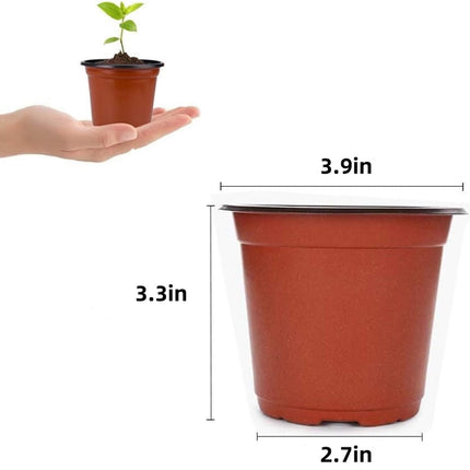 50Pcs Plastic Plant Nursery Pots,3.9x2.7x3.3In Seed Starting Pots with Drainage Holes for Indoor,Durable Soft Nursery Containers for Transplanting.