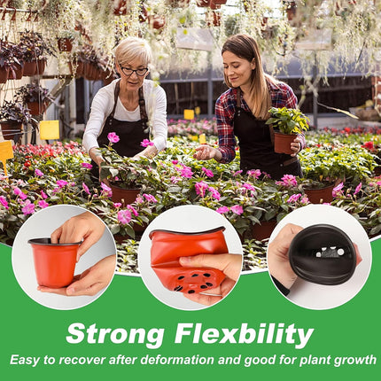 50Pcs Plastic Plant Nursery Pots,3.9x2.7x3.3In Seed Starting Pots with Drainage Holes for Indoor,Durable Soft Nursery Containers for Transplanting.