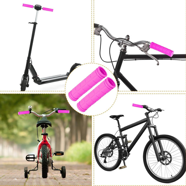 4Pcs Pink Bike Streamers,Non-Slip Bicycle Handlebar Grips Cover,Durable Cycling Replacement Parts with Tassel Ribbon for Bicycle Pink.