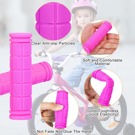 4Pcs Pink Bike Streamers,Non-Slip Bicycle Handlebar Grips Cover,Durable Cycling Replacement Parts with Tassel Ribbon for Bicycle Pink.
