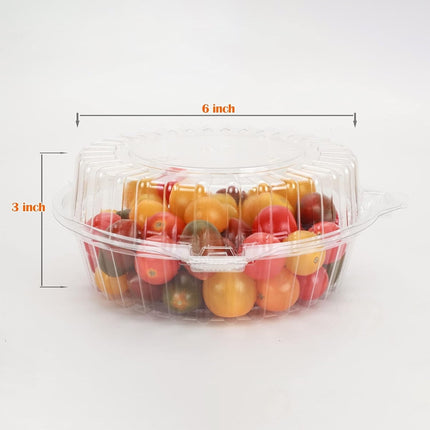 Tutuviw 20 Pcs 8" Plastic Disposable Pie Containers With Lids, Round Pie Keepers with Hinged Locking Lids, Flan Cake Containers for Transport Fruits Vegetables Storage Takeout Boxes 6".