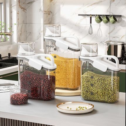 Cheers.US 2000ml/2800ml Airtight Cereal Container Rice Dry Grain Dispenser Thicken Rice Cylinder Clear Food Storage Box L Blue.