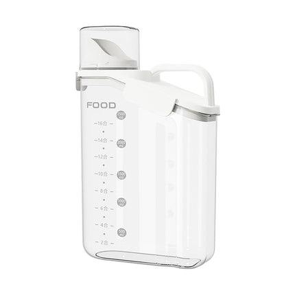 Cheers.US 2000ml/2800ml Airtight Cereal Container Rice Dry Grain Dispenser Thicken Rice Cylinder Clear Food Storage Box L Ivory.