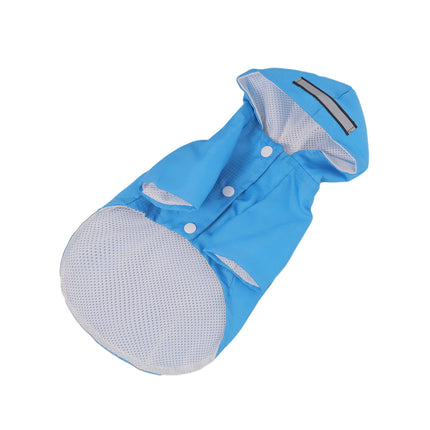 Travelwant Waterproof Reflective Dog Raincoat- Adjustable Pet Jacket, Lightweight Dog Hooded Slicker Poncho for Small to X- Large Dogs and Puppies L Blue.