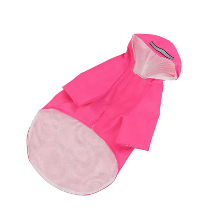 Travelwant Waterproof Reflective Dog Raincoat- Adjustable Pet Jacket, Lightweight Dog Hooded Slicker Poncho for Small to X- Large Dogs and Puppies M Rose Red.